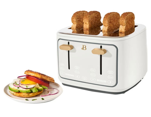 Beautiful 4-Slice Toaster 1700 W Electric Pop Up Toaster  (White)